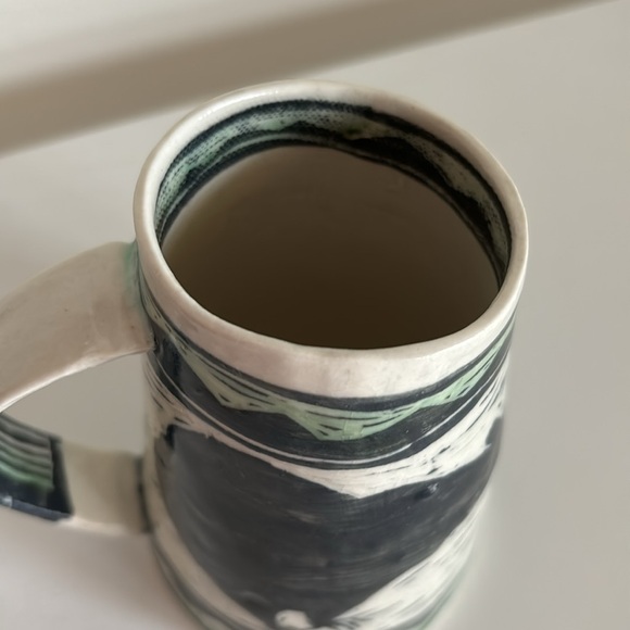 Martye Allen Sgraffito Pottery Art Mug 2 Black Bears Southwest Native Nature - Picture 10 of 15